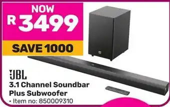 Game JBL 3.1 Channel Soundbar Plus Subwoofer offer