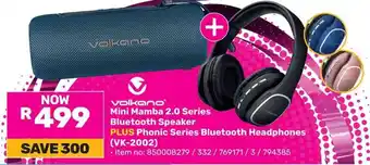 Game Volkano Mini Mamba 2.0 Series Bluetooth Speaker PLUS Phonic Series Bluetooth Headphones offer