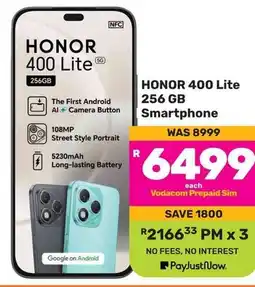 Game HONOR 400 Lite 256 GB Smartphone offer