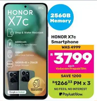 Game HONOR X7c Smartphone offer
