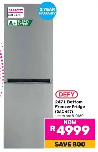 Game DEFY Bottom Freezer Fridge offer