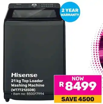 Game Hisense Top Loader Washing Machine offer