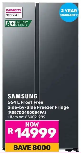 Game SAMSUNG Frost Free Side-by-Side Freezer Fridge offer