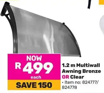 Game Multiwall Awning Bronze OR Clear offer
