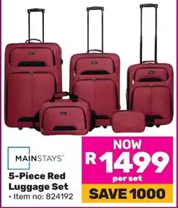 Game Mainstays Red Luggage Set offer