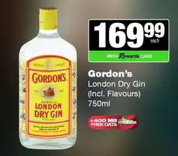 Spar Tops Gordon's London Dry Gin offer