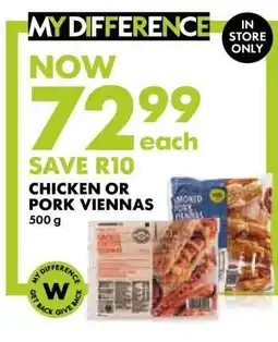 Woolworths Chicken or Pork Viennas offer