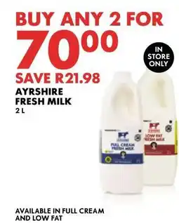 Woolworths Ayrshire Fresh Milk 2L offer