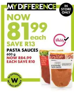 Woolworths Pasta Sauces offer