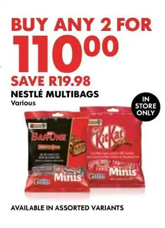 Woolworths Nestlé Multibags offer