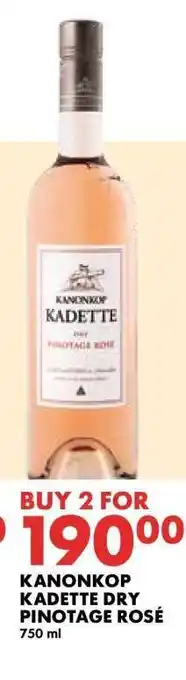 Woolworths Kanonkop Kadette Dry Pinotage Rosé offer