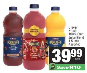 Spar Clover Krush 100 Fruit Juice Blend offer