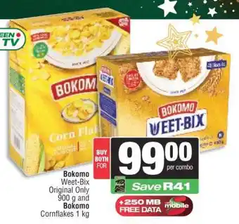 Spar Bokomo Weet-Bix Original Only 900 g and Bokomo Cornflakes 1 kg offer