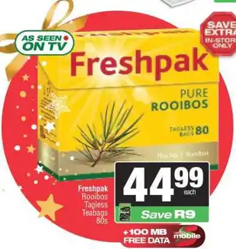 Spar Freshpak Rooibos Tagless Teabags 80s offer