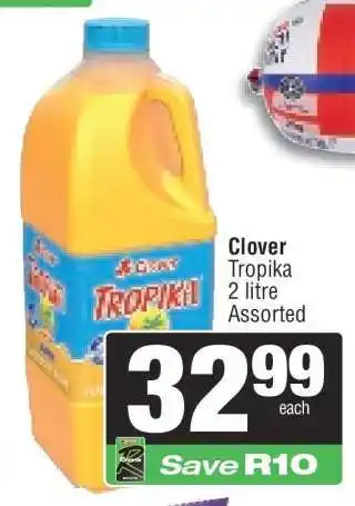 Spar Clover Tropika 2 litre Assorted offer