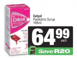 Spar Calpol Paediatric Syrup 100ml offer