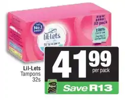 Spar Lil-Lets Tampons 32s offer