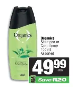 Spar Organics Shampoo or Conditioner offer