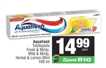 Spar AQUAFRESH TOOTHPASTE offer