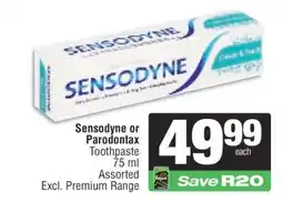 Spar Sensodyne or Parodontax Toothpaste offer