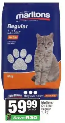 Spar Marltons Cat Litter Regular 10 kg offer