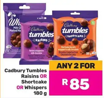 Game Cadbury Tumbles Raisins OR Shortcake OR Whispers offer