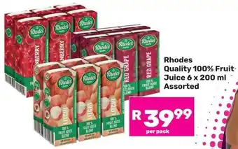 Game Rhodes Quality 100% Fruit Juice Assorted offer
