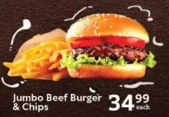 Oxford Freshmarket Jumbo Beef Burger & Chips offer