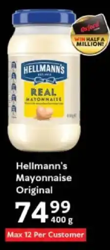Oxford Freshmarket Hellmann's Mayonnaise Original offer