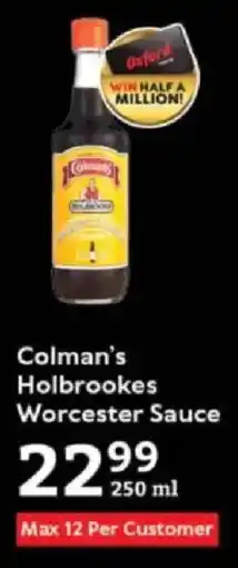 Oxford Freshmarket Colman's Holbrookes Worcester Sauce offer