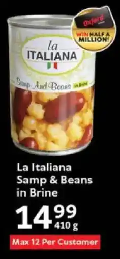 Oxford Freshmarket La Italiana Samp & Beans in Brine offer