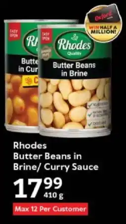 Oxford Freshmarket Rhodes Butter Beans in Brine/ Curry Sauce offer