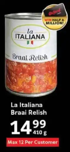 Oxford Freshmarket La Italiana Braai Relish offer