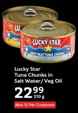 Oxford Freshmarket Lucky Star Tuna Chunks in Salt Water/ Veg Oil offer