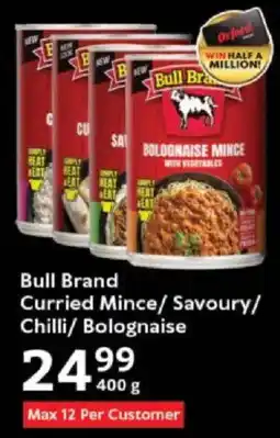 Oxford Freshmarket Bull Brand Curried Mince/ Savoury/ Chilli/ Bolognaise offer