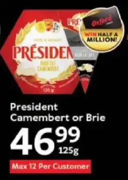 Oxford Freshmarket President Camembert or Brie offer