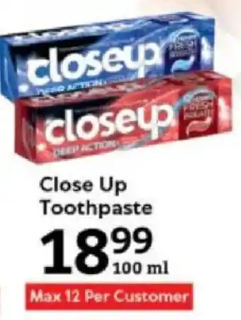 Oxford Freshmarket Close Up Toothpaste offer