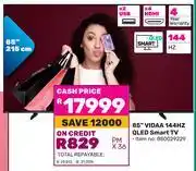 Game Hisense 85 (215cm) Vidaa 144Hz QLED Smart TV offer