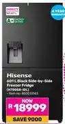 Game Hisense 601L Black Side by Side Freezer Fridge (H780SB-IDL) offer