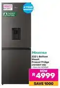 Game Hisense 222L Bottom Mount Freezer Fridge (H310BIT-WD) offer