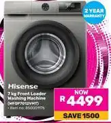 Game Hisense 7KG Front Loader Washing Machine (WFQP7012VMT) offer