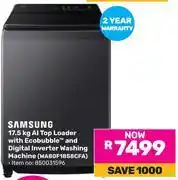 Game Samsung 17.5KG AI Top Loader with Ecobubble and Digital Inverter Washing Machine (WA80F18S8CFA) offer