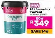 Game Simple Choice 20L Decorators PVA Paint offer