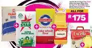 Game Huletts Brown Sugar 3Kg+White Star Super Maize Meal 2.5Kg+Snowflake Cake Wheat Flour 2.5Kg-All For offer