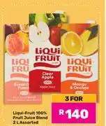 Game Liqui Fruit 100% Fruit Juice Blend Assorted-For 3 x 2L offer