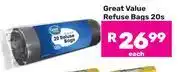 Game Great Value Refuse Bags-20s Each offer
