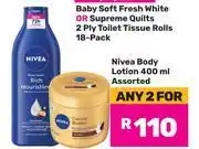Game Nivea Body Lotion Assorted-For Any 2 x 400ml offer