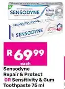 Game Sensodyne Repair & Protect Or Sensitivity & Gum Toothpaste-75ml Each offer