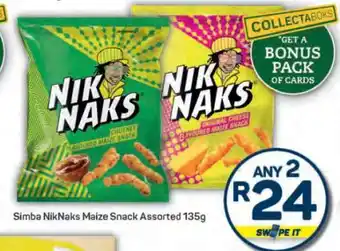 Pick n Pay Simba NikNaks Maize Snack Assorted 135g offer