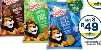 Pick n Pay Simba Potato Chips Assorted 120g offer